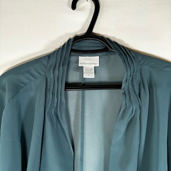 Soft Surroundings Kimono Jacket Size XL Women’s Aqua Sequins Open Front - Picture 3 of 8